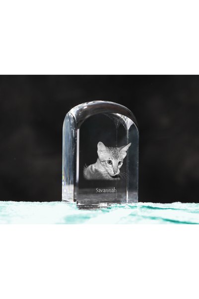 Art - Dog Prespapier de cristal Art-Dog Pisică Savannah cu gravură de pisică ...