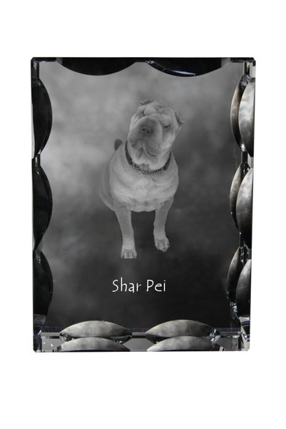 Art - Dog Art-Dog Cristal dreptunghiular cu margini decorative, Shar Pei cu g...