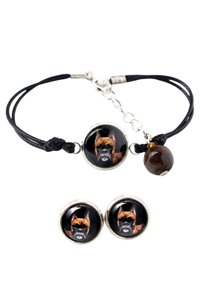 Art - Dog Set de brățară și cercei Art-Dog Boxer cu fotografie de câine - luc...