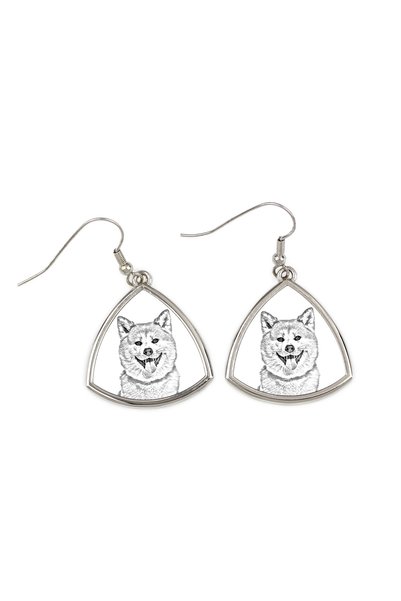 Art - Dog Cercei Art-Dog Akita cu imprimeu de câine - Cercei pendanți triungh...