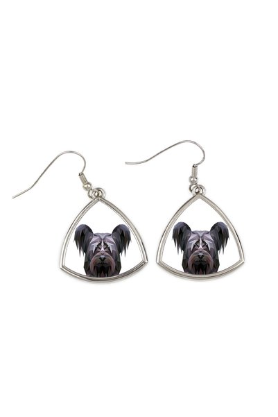 Art - Dog Cercei Art-Dog Skye Terrier cu portret geometric de câine - Bijuter...