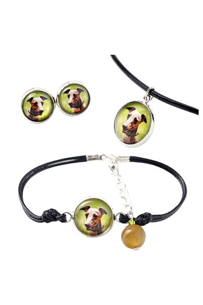 Art - Dog Set de colier, cercei și brățară Art-Dog Azawakh cu fotografie de c...