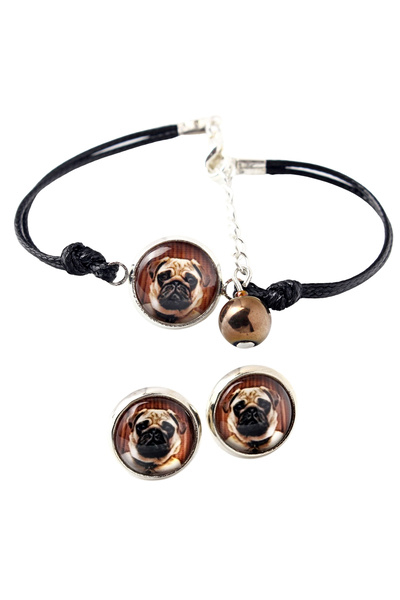 Art - Dog Set brățară și cercei Art-Dog cu pug și fotografie cu câine - lucra...