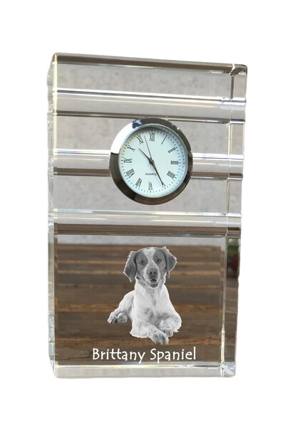 Art - Dog Ceas de masă Art-Dog Brittany Spaniel cu cristale și gravură cu câine