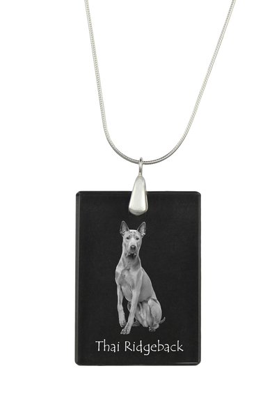 Art - Dog Colier cu pandantiv de cristal Art-Dog pe lanț placat cu argint, cu...