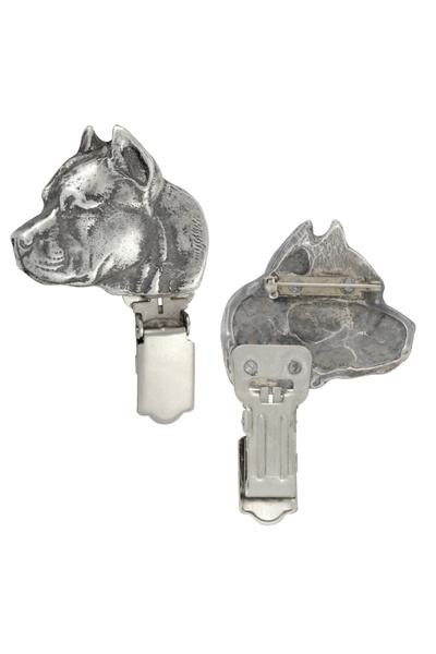 Art - Dog Art-Dog Terrier Staffordshire American, broșă cu clemă, suport plac...