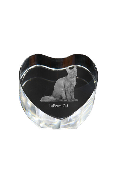 Art - Dog Prespapier Art-Dog Inimă de Cristal LaPerm cu Gravură Pisică - Cris...