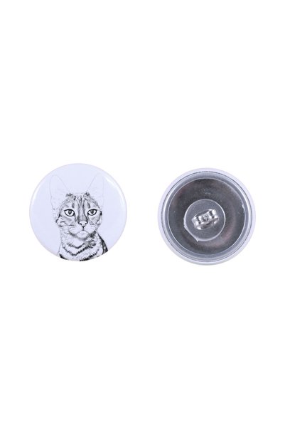 Art - Dog Cercei rotunzi Art-Dog cu imagine de pisică - Metal acoperit cu fol...