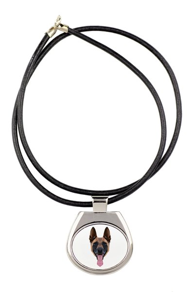 Art - Dog Colier Art-Dog Malinois belgian cu design geometric de câine - Lung...