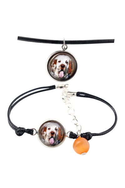 Art - Dog Set colier și brățară Art-Dog Clumber Spaniel cu fotografie de câine