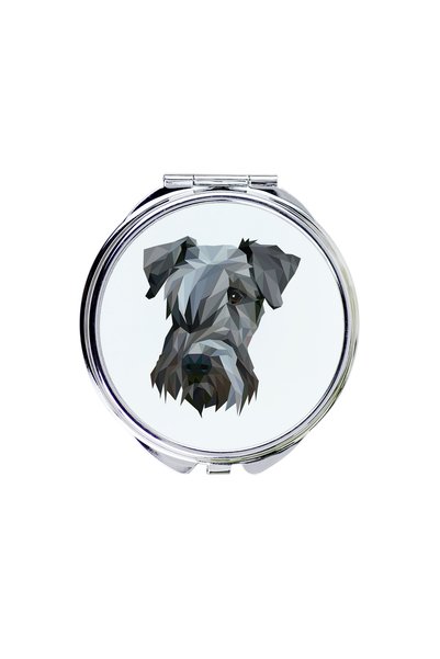 Art - Dog Art-Dog Oglindă de buzunar Cezki Terrier cu design geometric cu câi...