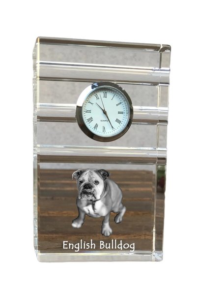 Art - Dog Ceas de cristal Art-Dog Bulldog Englez, de masă, cu gravură de câine
