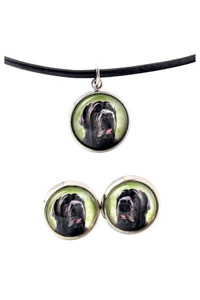 Art - Dog Set colier și cercei Art-Dog Neapolitan Mastiff cu fotografie de câine