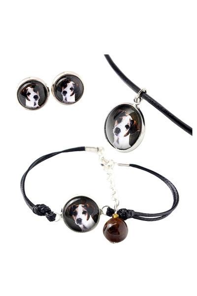Art - Dog Set de colier, cercei și brățară Art-Dog Jack Russell Terrier cu fo...