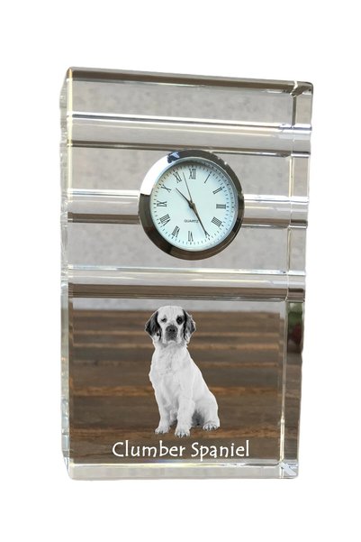 Art - Dog Ceas de cristal Art-Dog Clumber Spaniel, de masă, cu gravură cu câine