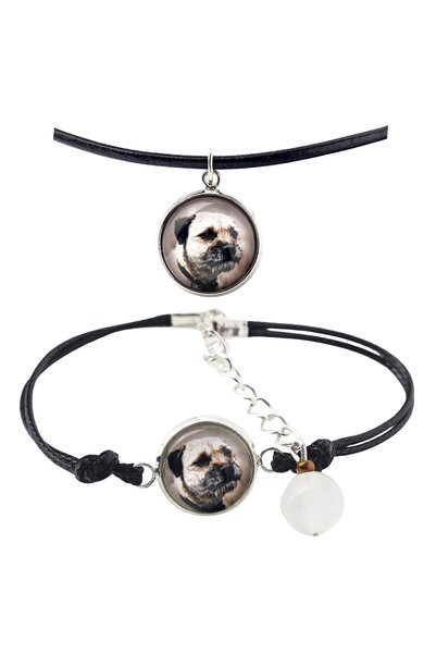 Art - Dog Set colier și brățară Art-Dog Border Terrier cu fotografie de câine