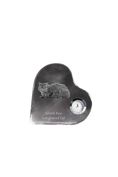 Art - Dog Art-Dog Selkirk Rex cu păr lung, ceas de cristal în formă de inimă,...