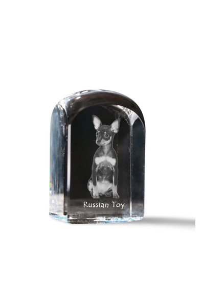 Art - Dog Prespapier de cristal Art-Dog, jucărie rusă cu gravură de câine - C...