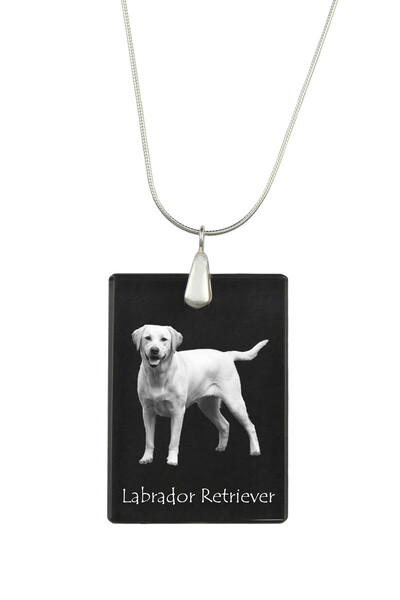 Art - Dog Colier cu pandantiv de cristal Art-Dog pe lanț placat cu argint, La...