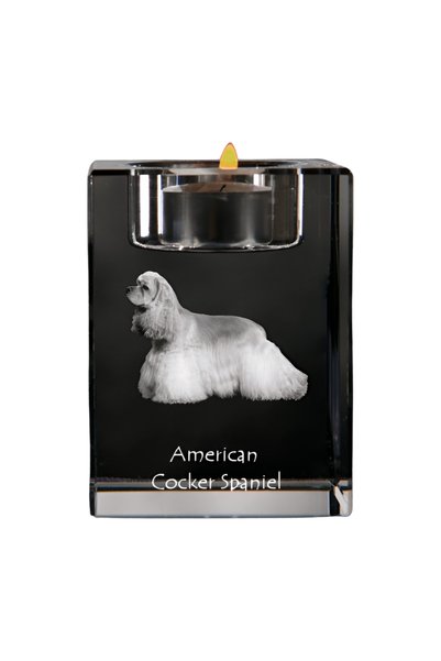 Art - Dog Art-Dog Suport de lumânări din cristal cu spaniol american Cocker ș...