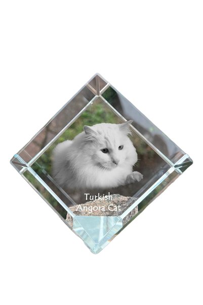 Art - Dog Prespapier Cub de Cristal Art-Dog Angora Turcească cu Gravură Pisic...