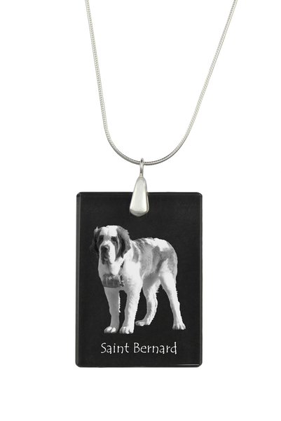Art - Dog Colier cu pandantiv de cristal Art-Dog pe lanț placat cu argint, Sa...
