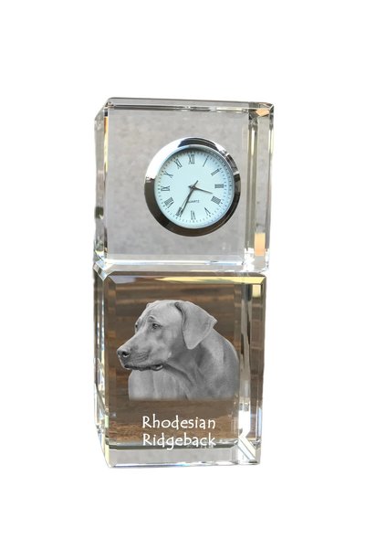 Art - Dog Ceas de cristal Art-Dog Rhodesian Ridgeback, de masă, cu gravură cu...