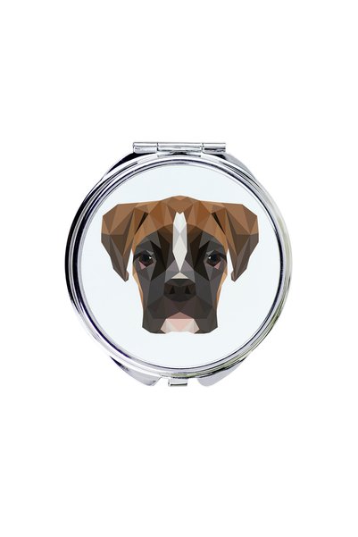Art - Dog Art-Dog Oglindă de buzunar Boxer cu design geometric cu câini - Dia...