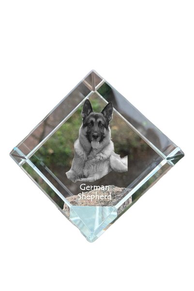 Art - Dog Prespapier Cub de Cristal Art-Dog, Ciobănesc German cu Gravură de C...