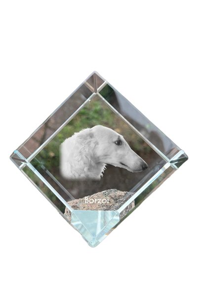 Art - Dog Prespapier cub de cristal Art-Dog, Borzoi cu gravură de câine - Cri...