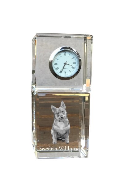 Art - Dog Ceas de cristal Art-Dog Vallhund suedez, de masă, cu gravură cu câine