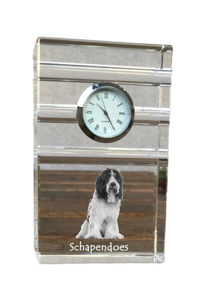 Art - Dog Ceas de cristal Art-Dog Schapendoes, de masă, cu gravură cu câine