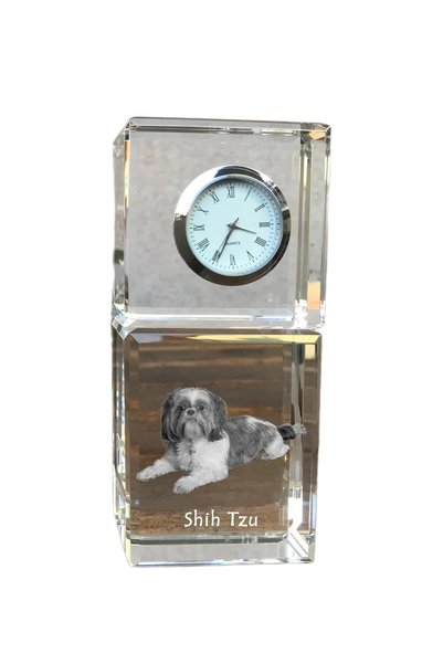 Art - Dog Ceas de cristal Art-Dog Shih Tzu, de masă, cu gravură de câine