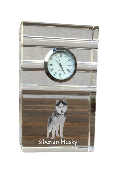 Art - Dog Ceas de cristal Art-Dog Husky Siberian, de masă, cu gravură cu câine