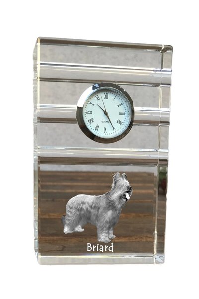 Art - Dog Ceas de masă Art-Dog Briard cu cristale și gravură cu câine