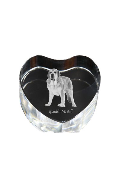 Art - Dog Prespapier Inimă de Cristal Art-Dog, Mastiff Spaniol cu Gravură de ...