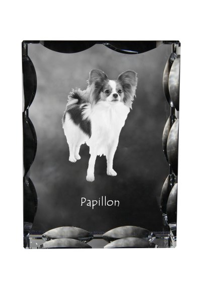 Art - Dog Art-Dog Cristal dreptunghiular cu margini decorative, Papillon cu g...