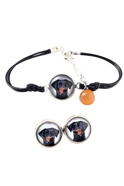 Art - Dog Set de brățară și cercei Art-Dog Doberman cu fotografie de câine - ...