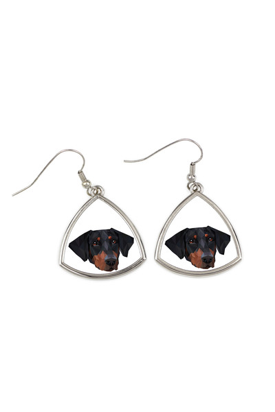 Art - Dog Cercei Art-Dog Doberman cu portret geometric de câine - Bijuterii e...