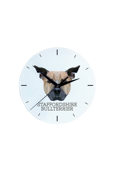 Art - Dog Ceas de perete Art-Dog Staffordshire Bull Terrier cu portret geomet...
