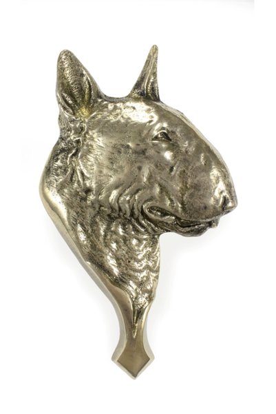 Art - Dog Art-Dog Bull Terrier Ciocănel de ușă din alamă lustruită - Cap de c...