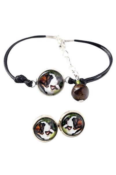 Art - Dog Set de brățară și cercei Art-Dog Saint Bernard cu fotografie de câine