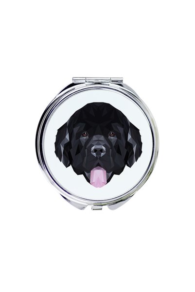 Art - Dog Art-Dog Oglindă de buzunar Newfoundland cu design geometric de câin...