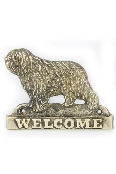 Art - Dog Semn de ușă din alamă Art-Dog, cu inscripția 'Welcome', pentru câin...