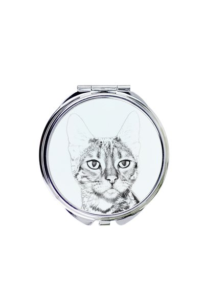 Art - Dog Art-Dog Oglindă de buzunar Toyger cu imprimeu pisică - Oglindă dubl...