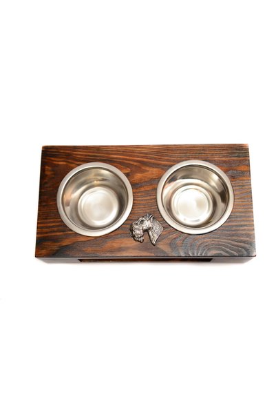 Art - Dog Art-Dog Suport dreptunghiular din lemn pentru două boluri de câine,...