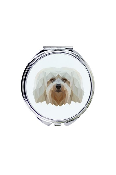 Art - Dog Art-Dog Oglindă de buzunar Havanese cu design geometric de câine - ...