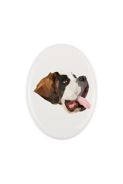 Art - Dog Placă ceramică decorativă Art-Dog Saint Bernard cu design geometric...