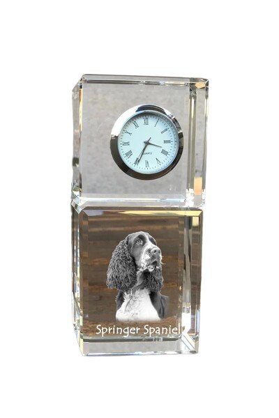Art - Dog Ceas de cristal Art-Dog English Springer Spaniel, de masă, cu gravu...
