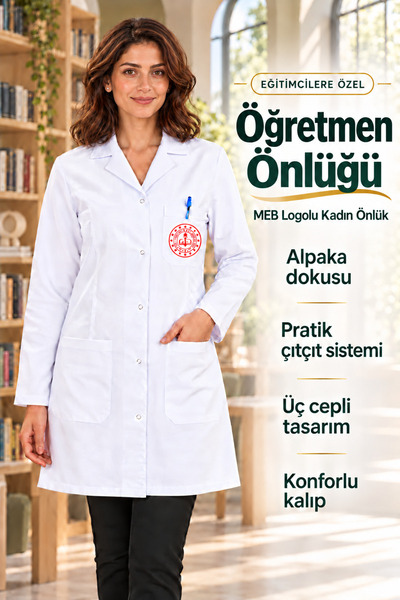 İNCİ ÜNİFORMA Öğretmen Önlüğü, Meb Logolu Önlük, Öğretmen Önlükleri, Beyaz Öğ...